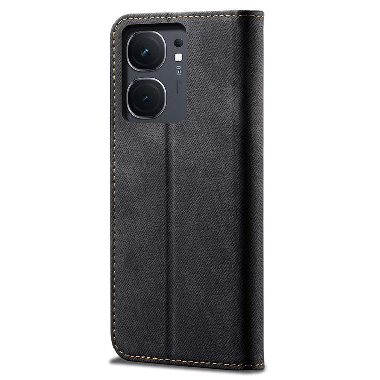 For vivo iQOO Neo9 5G / Neo9 Pro 5G Case Bump Proof Leather+TPU Stand View Phone Cover - Black