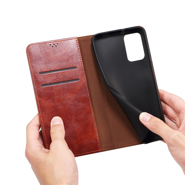 For vivo iQOO Neo9 5G / Neo9 Pro 5G Wallet Case Leather Magnetic Closing Smart Phone Cover - Brown