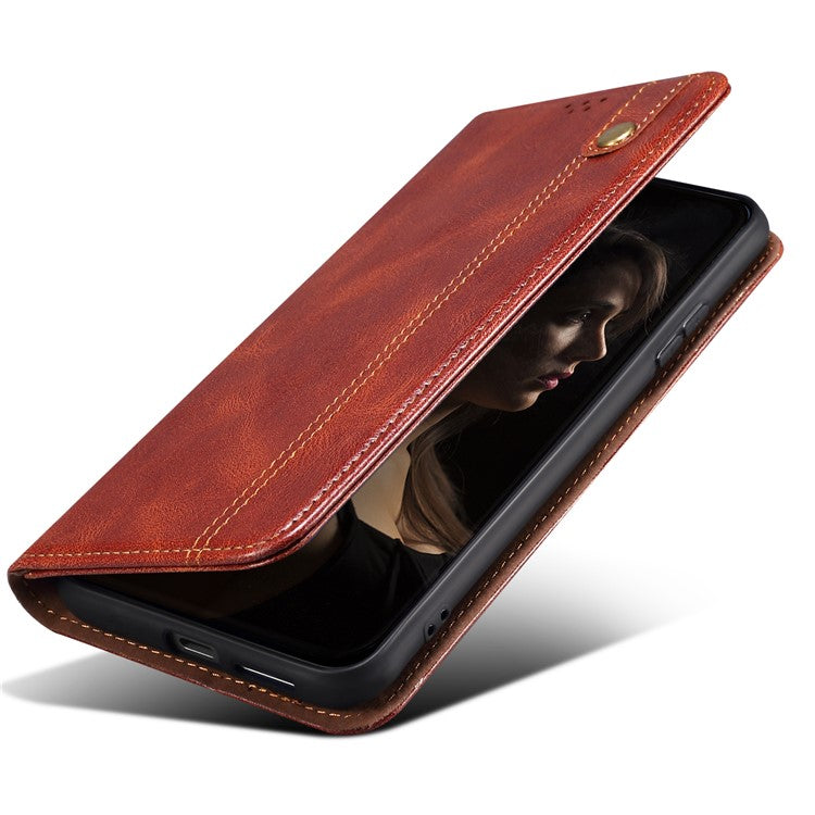 For vivo iQOO Neo9 5G / Neo9 Pro 5G Wallet Case Leather Magnetic Closing Smart Phone Cover - Brown