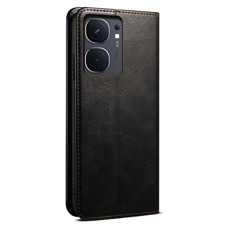 For vivo iQOO Neo9 5G / Neo9 Pro 5G Wallet Case Leather Magnetic Closing Smart Phone Cover - Black