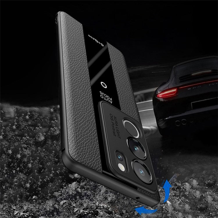 Q.COO For vivo S17 5G / S17 Pro 5G Cell Phone Cases Slim-Fit Leather Coated TPU+Acrylic Cover - Black