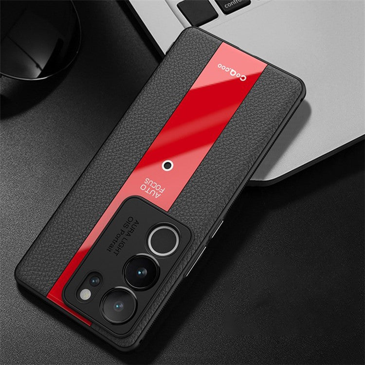 Q.COO For vivo S17 5G / S17 Pro 5G Cell Phone Cases Slim-Fit Leather Coated TPU+Acrylic Cover - Red