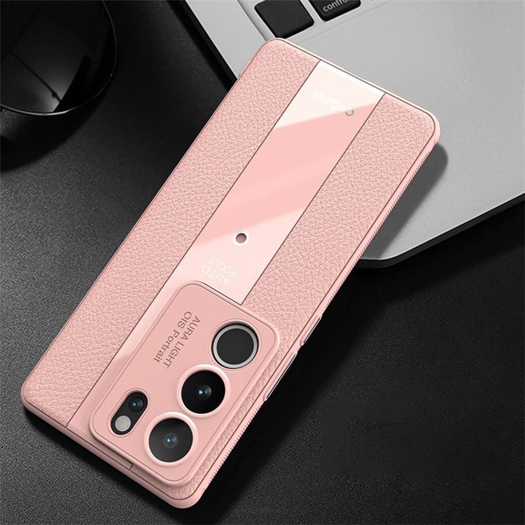 Q.COO For vivo S17 5G / S17 Pro 5G Cell Phone Cases Slim-Fit Leather Coated TPU+Acrylic Cover - Pink