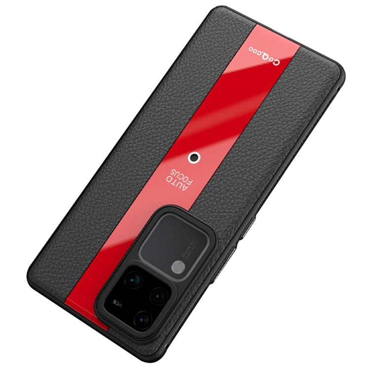 Q.COO Case for vivo S18 5G / S18 Pro 5G Cover PU Leather Coated TPU+Acrylic Phone Shell - Red