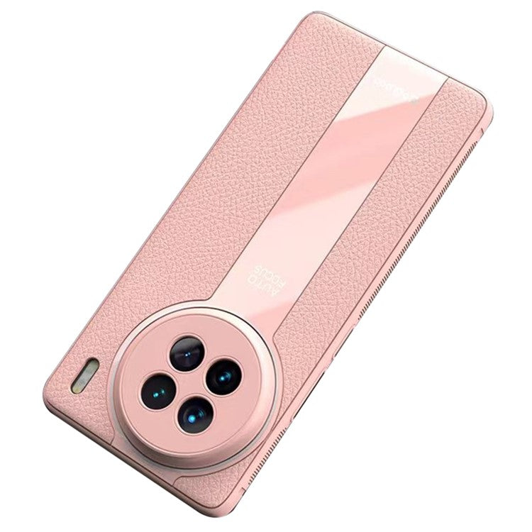 Q.COO For vivo X90 Pro+ 5G Shockproof Phone Cover PU Leather+TPU+Acrylic Back Case - Pink