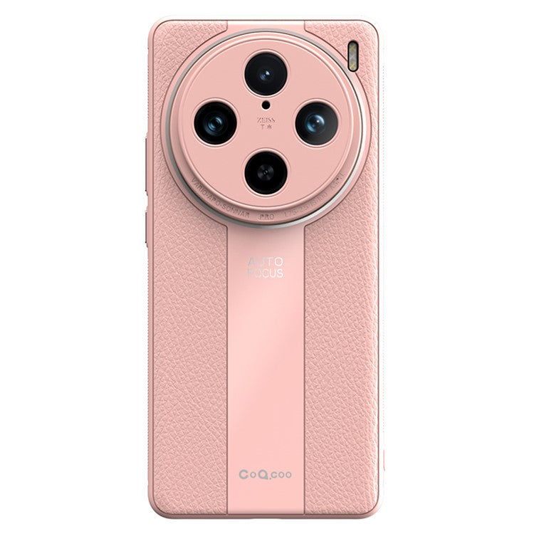 Q.COO For vivo X100 5G Case PU Leather+TPU+Acrylic Scratch-resistant Back Phone Cover - Pink