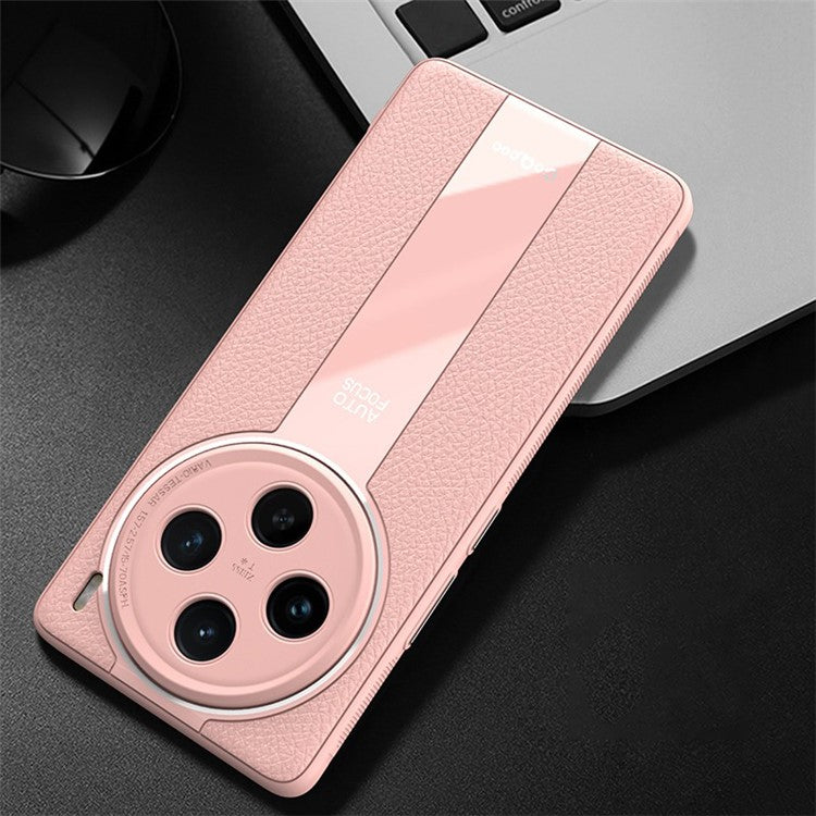 Q.COO For vivo X100 5G Case PU Leather+TPU+Acrylic Scratch-resistant Back Phone Cover - Pink