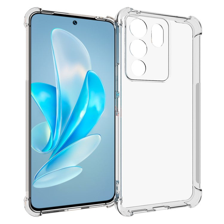 IDEWEI For vivo V30 Lite 5G Slim Case Four Corners Airbag Soft TPU Clear Phone Shell