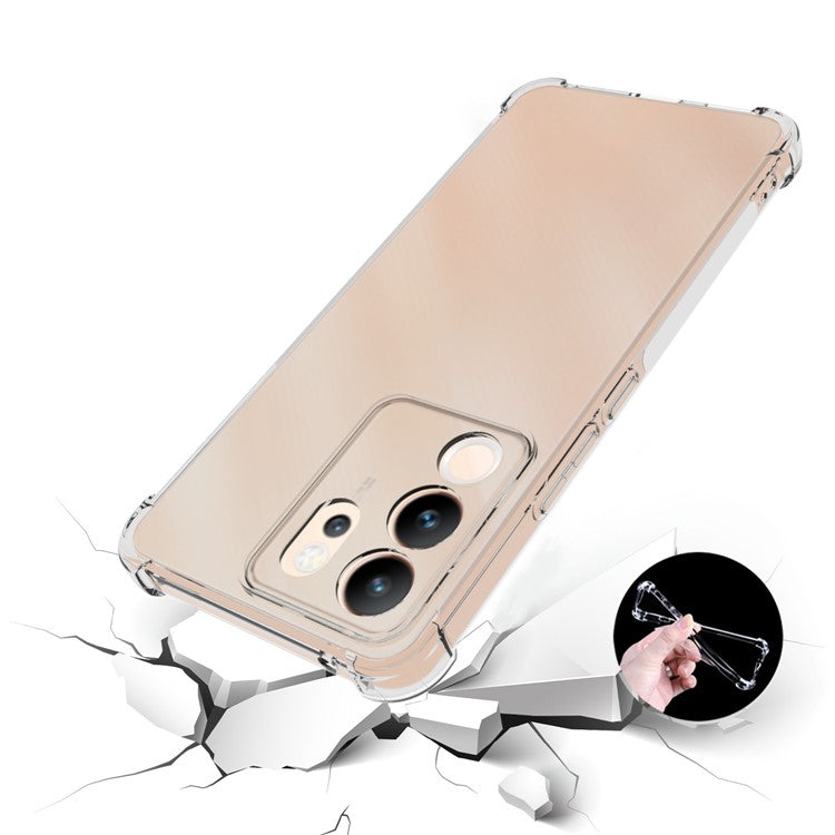 IDEWEI For vivo V30 Lite 5G Slim Case Four Corners Airbag Soft TPU Clear Phone Shell