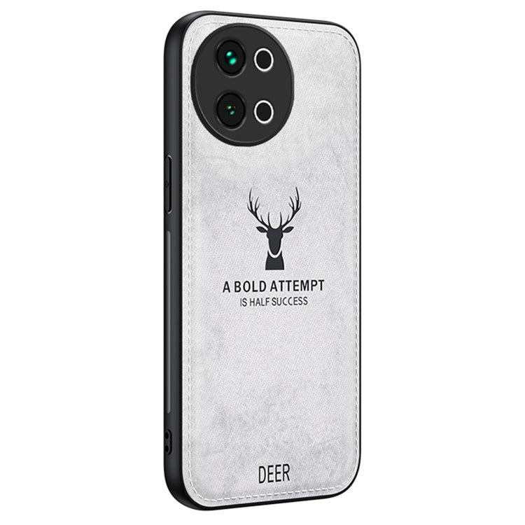 For vivo S18e 5G Shockproof Case Deer Pattern PU Leather+PC+TPU Phone Cover - Grey