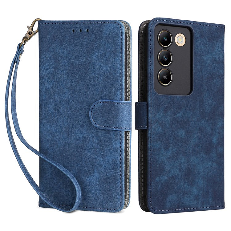 For vivo Y200e 5G / V40 SE 5G / Y100 5G (Indonesia) / V30 Lite 4G / T3 5G / Y100 4G / V30 SE 5G Case RFID Blocking PU Leather Stand Cover - Blue