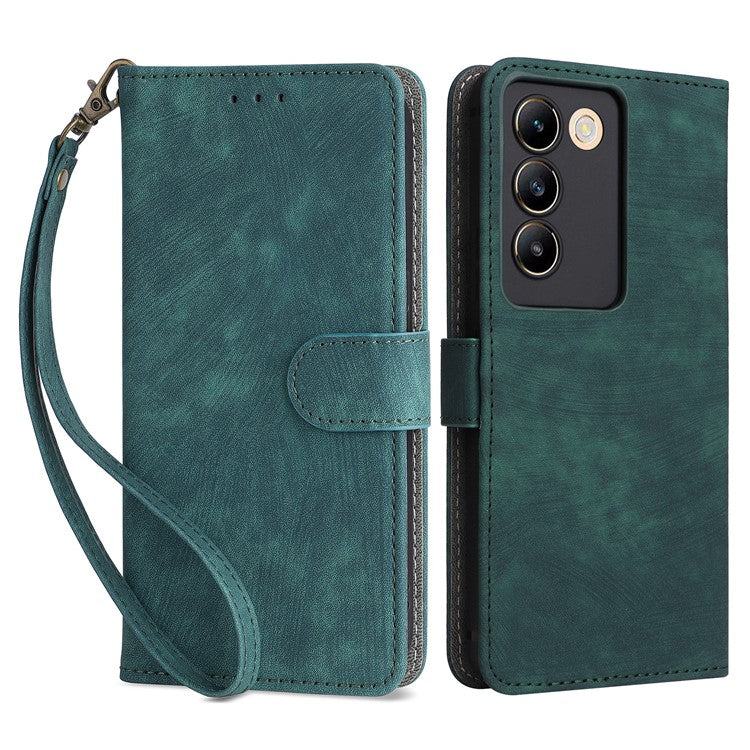 For vivo Y200e 5G / V40 SE 5G / Y100 5G (Indonesia) / V30 Lite 4G / T3 5G / Y100 4G / V30 SE 5G Case RFID Blocking PU Leather Stand Cover - Green