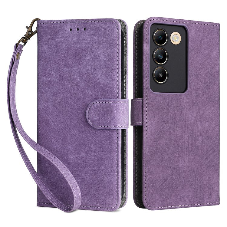 For vivo Y200e 5G / V40 SE 5G / Y100 5G (Indonesia) / V30 Lite 4G / T3 5G / Y100 4G / V30 SE 5G Case RFID Blocking PU Leather Stand Cover - Purple