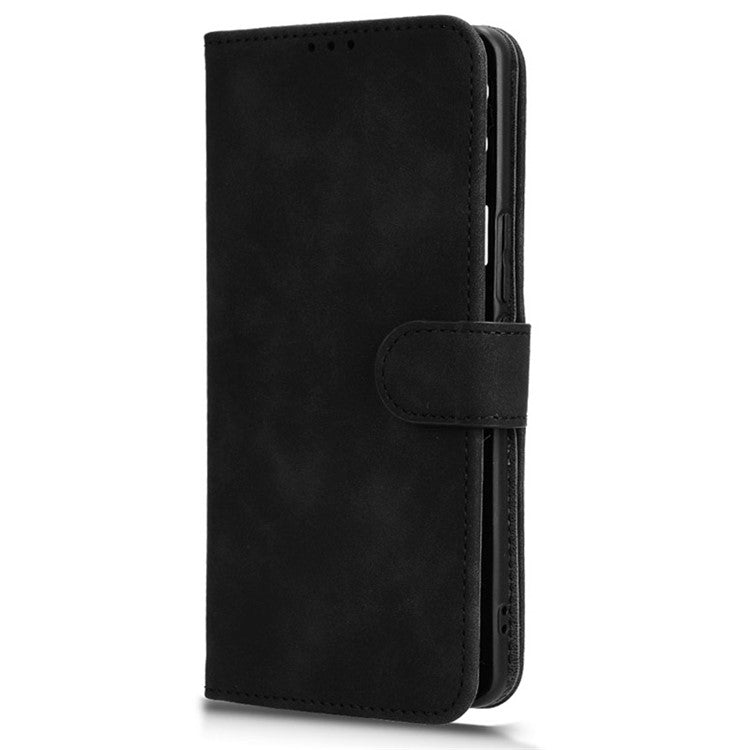 For vivo S18 5G Protective Case Skin-Touch Leather Flip Phone Cover - Black