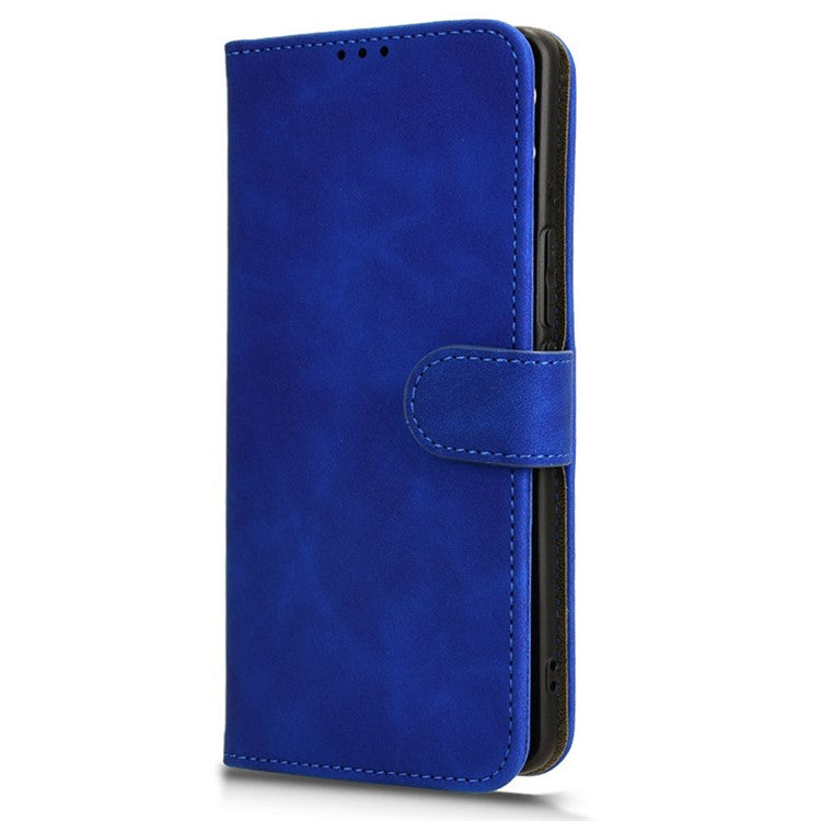 For vivo S18 5G Protective Case Skin-Touch Leather Flip Phone Cover - Blue