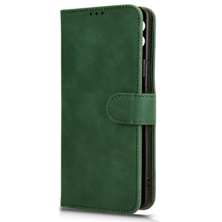 For vivo S18 5G Protective Case Skin-Touch Leather Flip Phone Cover - Green