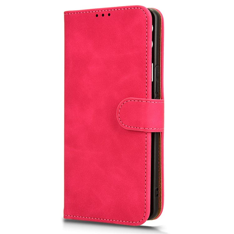 For vivo S18 5G Protective Case Skin-Touch Leather Flip Phone Cover - Red