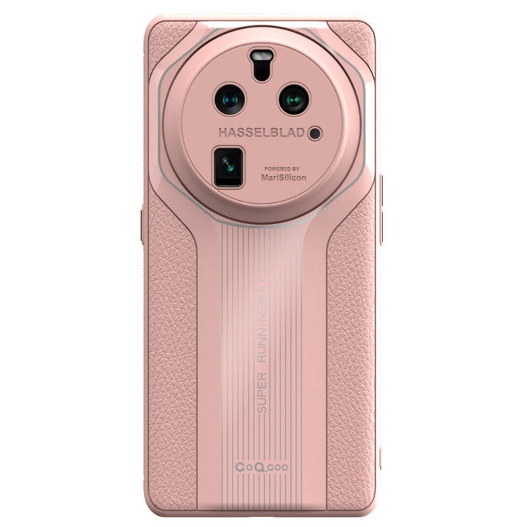 Q.COO Super Running Series 2 for Oppo Find X6 Pro Case PU Leather+Acrylic+TPU Drop Protective Phone Cover - Pink