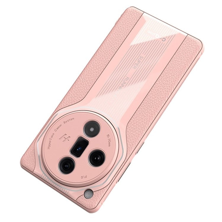 Q.COO Super Running Series 2 for Oppo Find X7 5G Case Camera Protection PU Leather Phone Back Cover - Pink