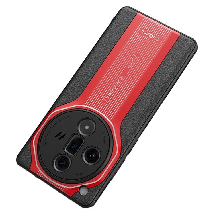 Q.COO Super Running Series 2 for Oppo Find X7 5G Case Camera Protection PU Leather Phone Back Cover - Red