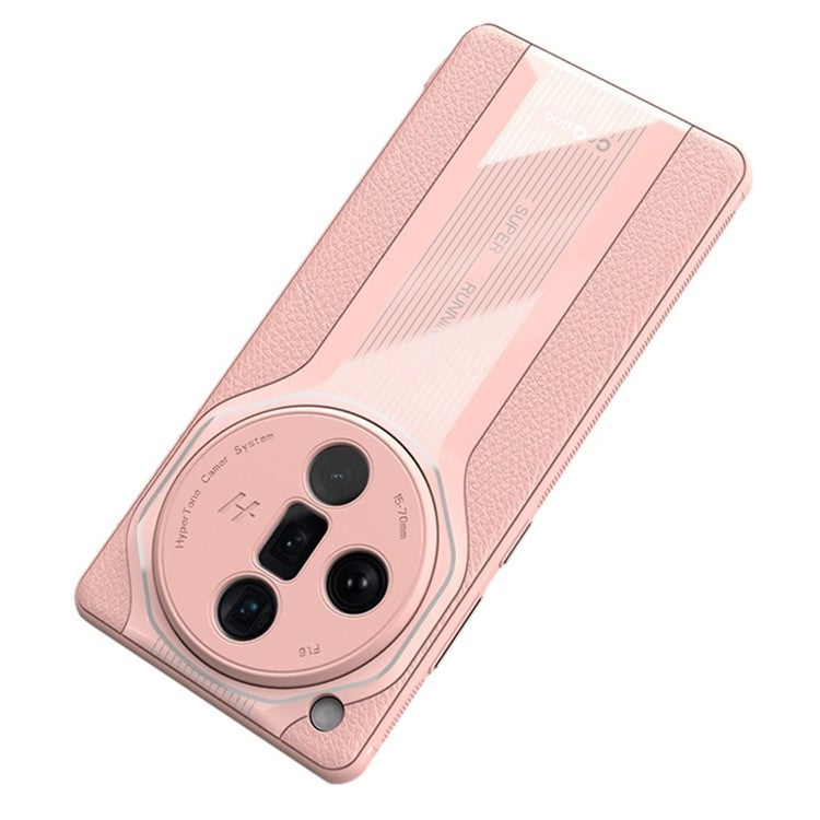 Q.COO Super Running Series 2 for Oppo Find X7 Ultra Case Ultra Slim PU Leather+Acrylic+TPU Phone Cover - Pink