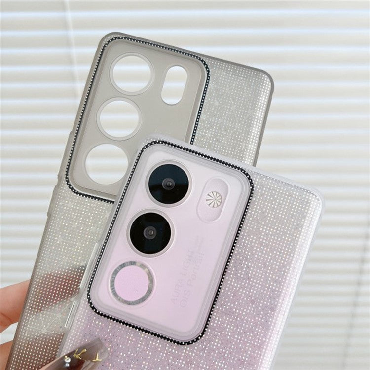 Q.COO For vivo S17 5G / S17 Pro 5G Case Soft TPU Anti-Scratch Sparkle Bling Phone Cover - White