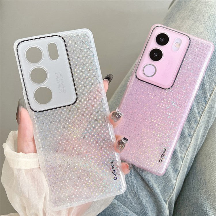 Q.COO For vivo S17 5G / S17 Pro 5G Case Soft TPU Anti-Scratch Sparkle Bling Phone Cover - White