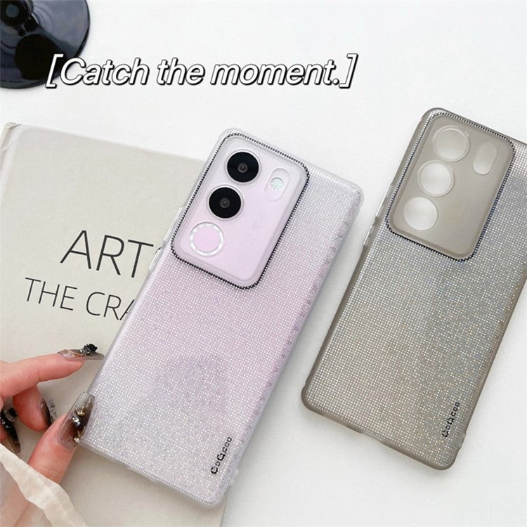 Q.COO For vivo S17 5G / S17 Pro 5G Case Soft TPU Anti-Scratch Sparkle Bling Phone Cover - Grey