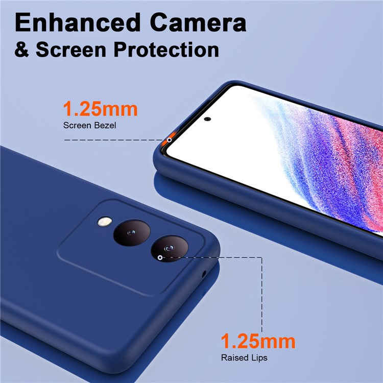 For vivo Y17s 4G Case Anti-scratch TPU Phone Cover 2.2mm Thickness - Blue