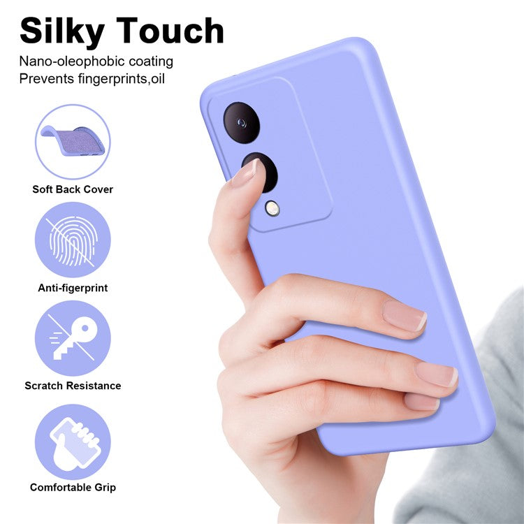 For vivo Y17s 4G Case Anti-scratch TPU Phone Cover 2.2mm Thickness - Purple