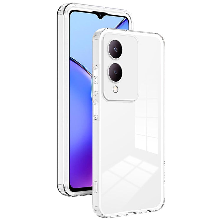 For vivo Y17s 4G Protective Case TPU+PC Clear Phone Cover - White