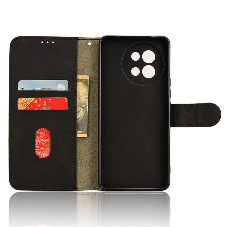 For vivo S18e 5G Leather Case Skin-Touch Wallet Phone Cover - Black