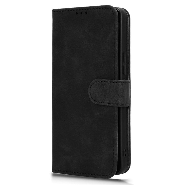 For vivo S18e 5G Leather Case Skin-Touch Wallet Phone Cover - Black