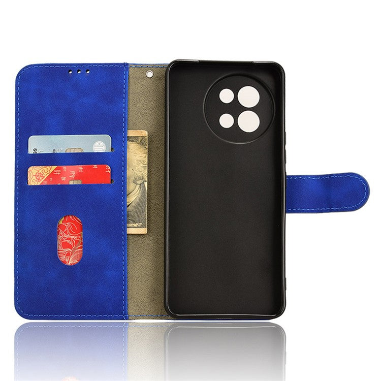 For vivo S18e 5G Leather Case Skin-Touch Wallet Phone Cover - Blue