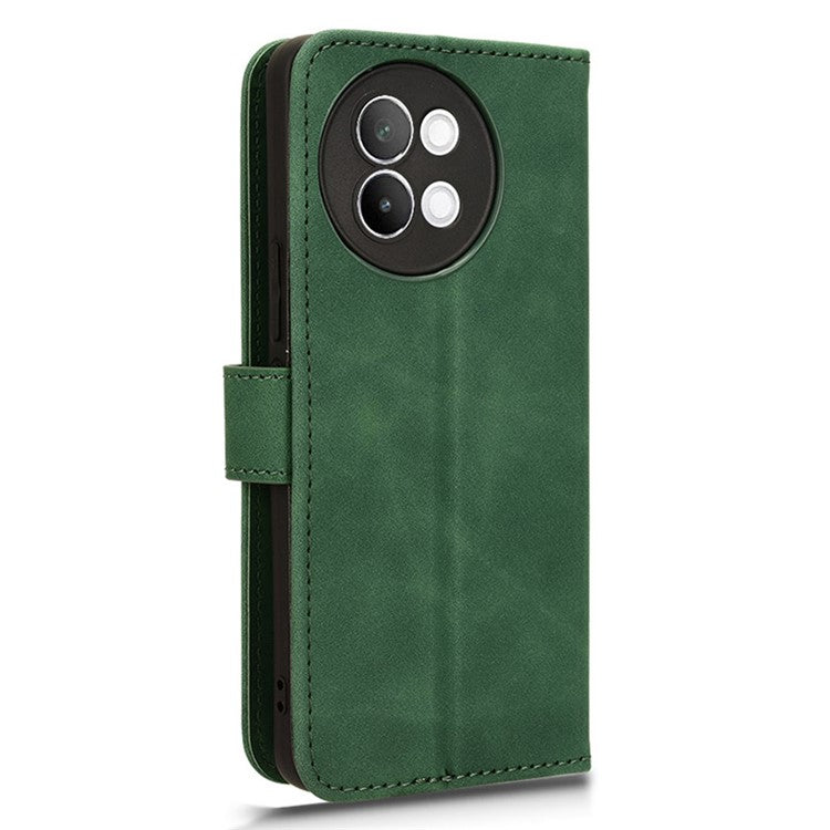 For vivo S18e 5G Leather Case Skin-Touch Wallet Phone Cover - Green