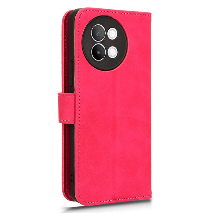 For vivo S18e 5G Leather Case Skin-Touch Wallet Phone Cover - Red