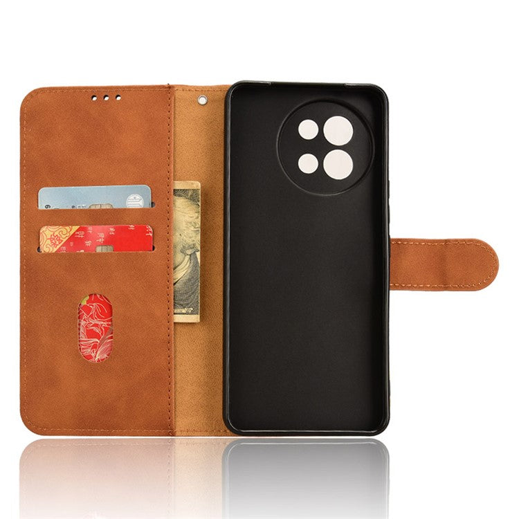 For vivo S18e 5G Leather Case Skin-Touch Wallet Phone Cover - Brown