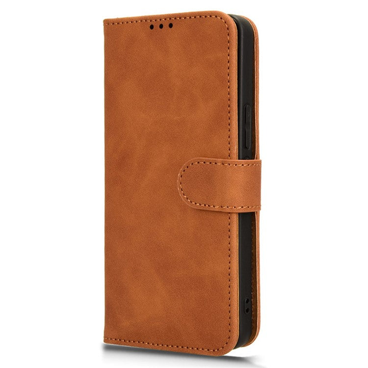 For vivo S18e 5G Leather Case Skin-Touch Wallet Phone Cover - Brown