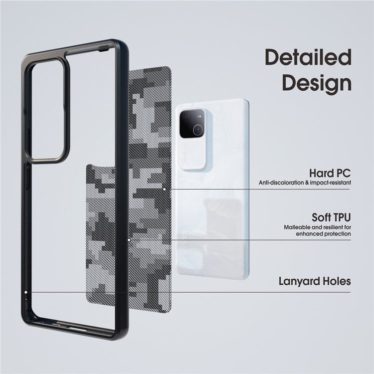 IBMRS For vivo S18 5G / S18 Pro 5G Case TPU + PC Dual Protection Phone Cover - Grid Camouflage