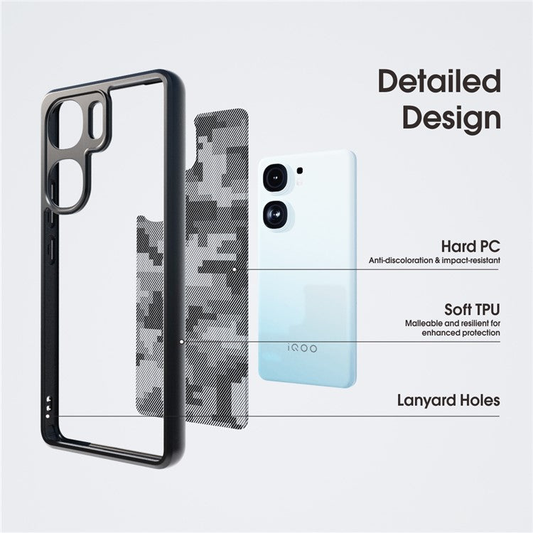 IBMRS For vivo iQOO Neo9 5G / Neo9 Pro 5G Case TPU+PC Drop Resistance Phone Cover - Grid Camouflage