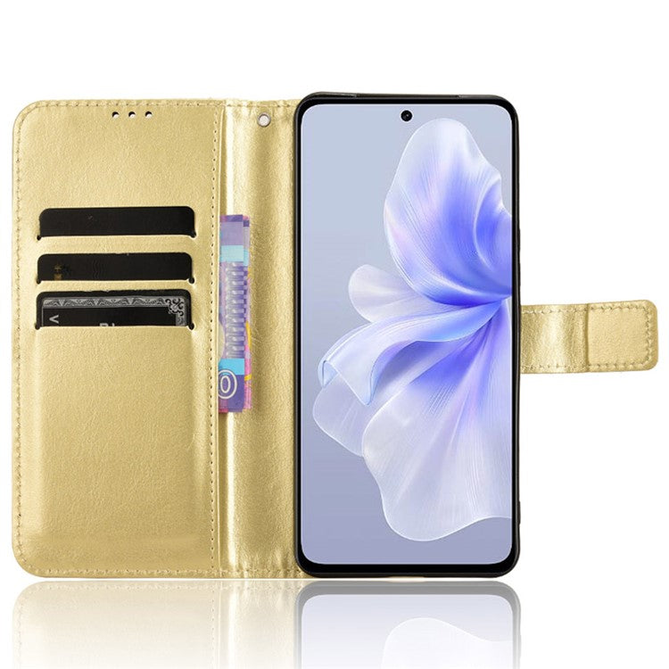 For vivo S18e 5G Case Crazy Horse Texture Horizontal Flip Leather Phone Cover - Gold