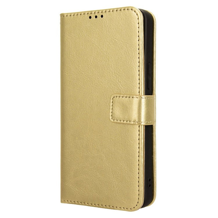 For vivo S18e 5G Case Crazy Horse Texture Horizontal Flip Leather Phone Cover - Gold