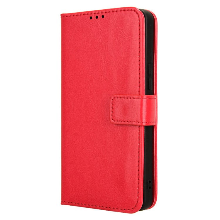 For vivo S18e 5G Case Crazy Horse Texture Horizontal Flip Leather Phone Cover - Red