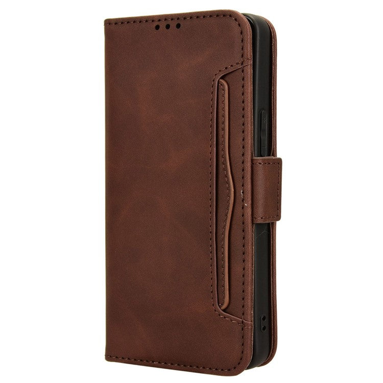 For vivo S18e 5G Case with Multiple Card Slots PU Leather Folio Phone Cover - Brown