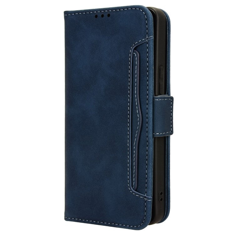 For vivo S18e 5G Case with Multiple Card Slots PU Leather Folio Phone Cover - Blue