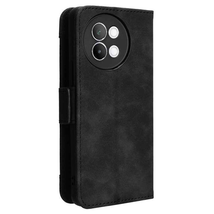 For vivo S18e 5G Case with Multiple Card Slots PU Leather Folio Phone Cover - Black