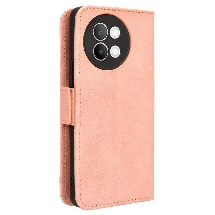 For vivo S18e 5G Case with Multiple Card Slots PU Leather Folio Phone Cover - Pink