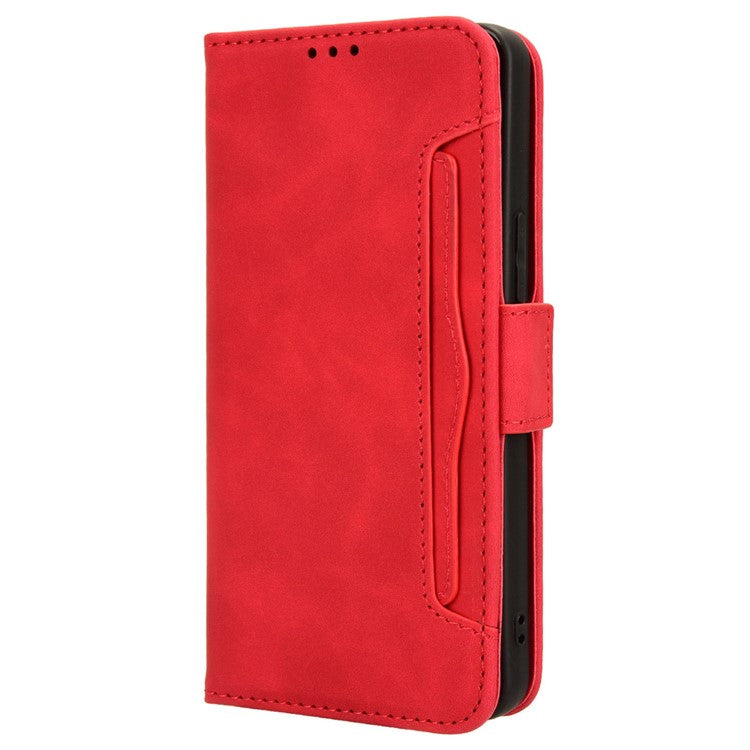 For vivo S18e 5G Case with Multiple Card Slots PU Leather Folio Phone Cover - Red