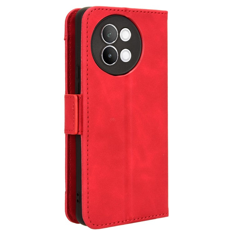 For vivo S18e 5G Case with Multiple Card Slots PU Leather Folio Phone Cover - Red