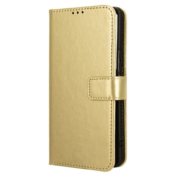 For vivo S18 5G / S18 Pro 5G /  V30 5G / V30 Pro 5G Case Crazy Horse Texture Leather Full Protection Phone Cover - Gold